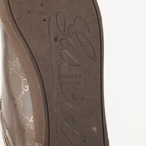 Gucci New Mauve GG Imprime & Miro Soft Metallic Leather Sneakers - Picture 5 of 12